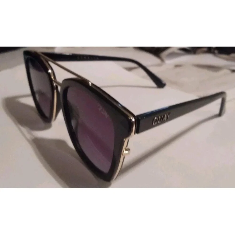 Quay Australia Sweet Dreams 125 Womens Black with Gold Trim Sunglasses